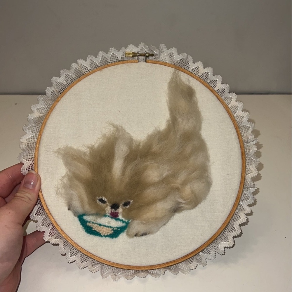 Vintage handmade cat portrait